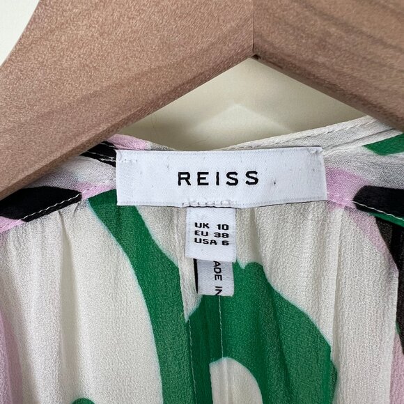 REISS Paige Resort Shawl Top Cardigan Resortwear Swim Cover 70s Abstract Print - Picture 7 of 12